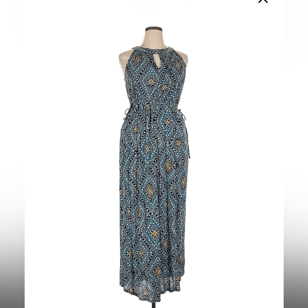 Lucky Brand Halter Keyhole Maxi Dress, Blue Paisley